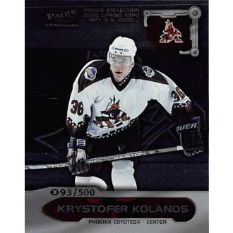 Řadové karty - Kolanos Krystofer - 2001-02 Pacific Spring Expo Rookie Collection No.10