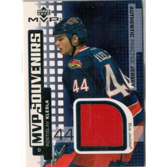 Jersey karty - Klesla Rostislav - 2002-03 MVP Souvenirs Jerseys No.S-RK
