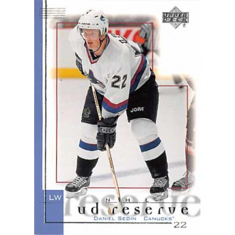 Řadové karty - Sedin Daniel - 2000-01 UD Reserve No.84
