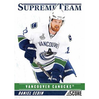 Insertní karty - Sedin Daniel - 2011-12 Score Supreme Team No.7