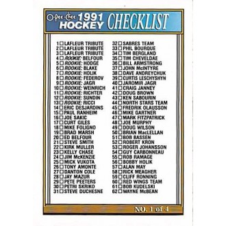 Řadové karty - Checklist 1-132 - 1991-92 O-Pee-Chee No.132
