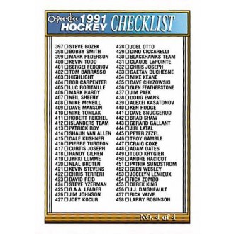Řadové karty - Checklist 397-528 - 1991-92 O-Pee-Chee No.528