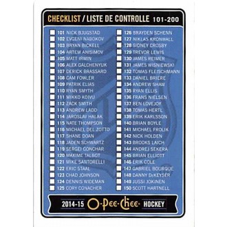 Řadové karty - Checklist 101-200 - 2014-15 O-Pee-Chee No.497