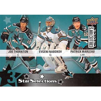 Řadové karty - Thornton Joe, Nabokov Evgeni, Marleau Patrick - 2009-10 Collectors Choice No.225