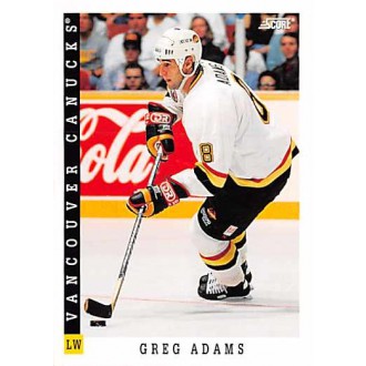 Řadové karty - Adams Greg - 1993-94 Score Canadian No.196