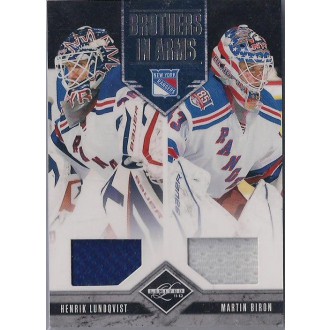Jersey karty - Lundqvist Henrik, Biron Martin - 2011-12 Limited Brothers In Arms Materials No.12