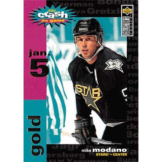 Insertní karty - Modano Mike - 1995-96 Collectors Choice Crash the Game Gold Jan.5 No.C16B