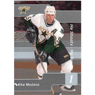 Insertní karty - Modano Mike - 2001-02 BAP Signature Series He Shoots He Scores Points No.7