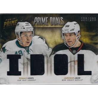 Jersey karty - Hertl Tomáš, Jágr Jaromír - 2013-14 Prime Dual Jerseys No.D-HJ