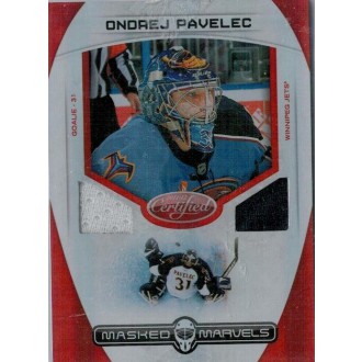 Jersey karty - Pavelec Ondřej - 2011-12 Certified Masked Marvels Materials No.14