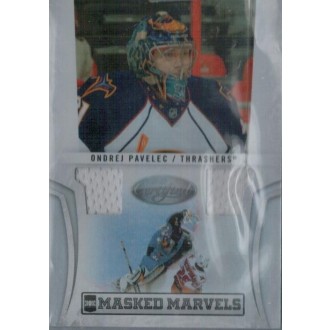 Jersey karty - Pavelec Ondřej - 2010-11 Certified Masked Marvels Materials white No.16
