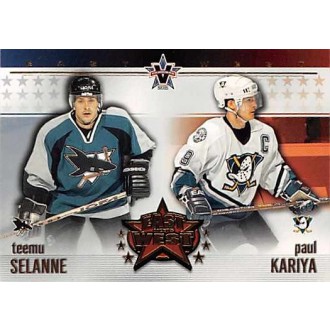 Insertní karty - Selanne Teemu, Kariya Paul - 2001-02 Vanguard East Meets West No.6