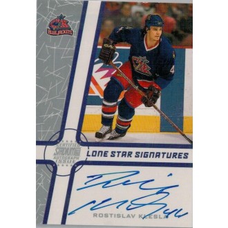 Podepsané karty - Klesla Rostislav - 2002-03 Stadium Club Lone Star Signatures Blue No.LS-RK