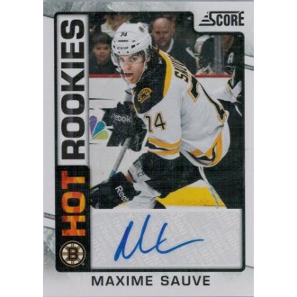 Podepsané karty - Sauve Maxime - 2012-13 Score Hot Rookie Autographs No.520