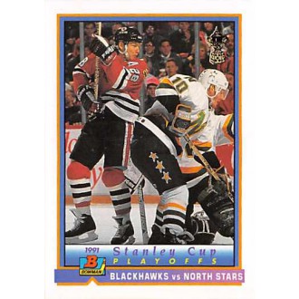 Řadové karty - Chicago vs Minnesota Playoff Action - 1991-92 Bowman No.405