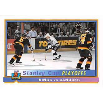 Řadové karty - Los Angeles vs Vancouvr Playoff Action - 1991-92 Bowman No.412