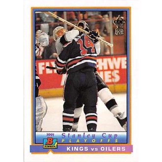 Řadové karty - Los Angeles vs Edmonton Playoff Action - 1991-92 Bowman No.416