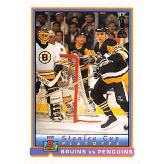 Řadové karty - Boston vs Pittsburgh Playoff Action - 1991-92 Bowman No.418