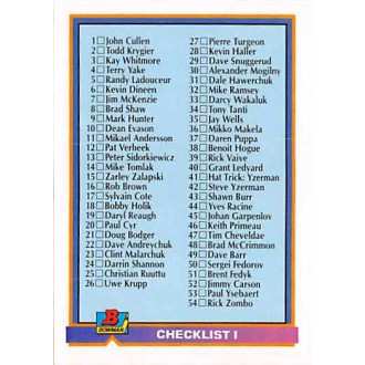Řadové karty - Checklist I - 1991-92 Bowman No.426