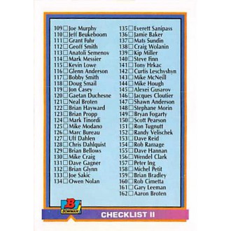 Řadové karty - Checklist II - 1991-92 Bowman No.427
