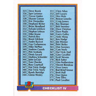 Řadové karty - Checklist IV - 1991-92 Bowman No.429