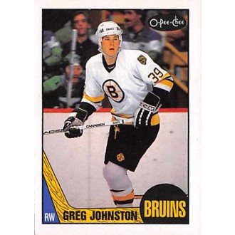 Řadové karty - Johnston Greg - 1987-88 O-Pee-Chee No.102