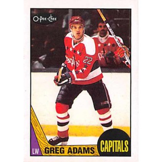 Řadové karty - Adams Greg - 1987-88 O-Pee-Chee No.139