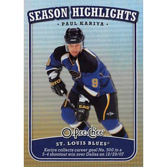 Insertní karty - Kariya Paul - 2008-09 O-Pee-Chee Season Highlights No.SH14
