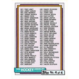Řadové karty - Checklist 397-529 - 1992-93 Topps No.528