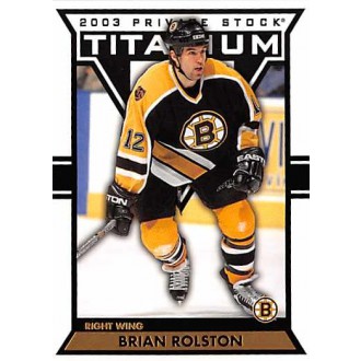 Řadové karty - Rolston Brian - 2002-03 Titanium No.8