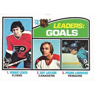 Řadové karty - Leach Reggie, Lafleur Guy, Larouche Pierre - 1976-77 Topps No.1