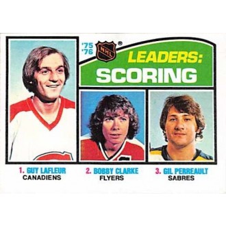 Řadové karty - Lafleur Guy, Clarke Bobby, Perreault Gil - 1976-77 Topps No.3