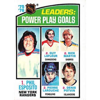Řadové karty - Esposito Phil, Lafleur Guy, Martin Rick, Larouche Pierre, Potvin Denis - 1976-77 Topps No.5