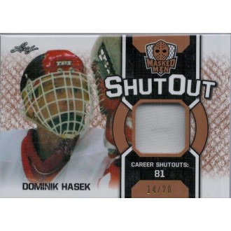 Jersey karty - Hašek Dominik - 2016-17 Leaf Masked Men Shutout No.SO-DH1