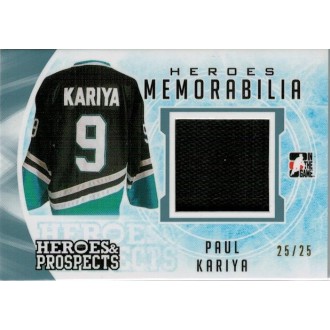 Jersey karty - Kariya Paul - 2016-17 ITG Heroes and Prospects Heroes Memorabilia Platinum No.HM-35