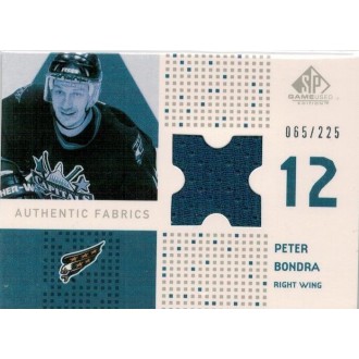 Jersey karty - Bondra Peter - 2002-03 SP Game Used Authentic Fabrics No.AF-BD