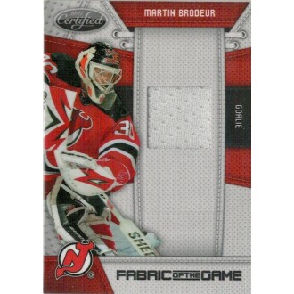 Jersey karty - Brodeur Martin - 2010-11 Certified Fabric of the Game No.MB