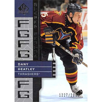 Řadové karty - Heatley Dany - 2002-03 SP Authentic No.107