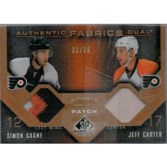 Patch karty - Gagne Simon, Carter Jeff - 2007-08 SP Game Used Authentic Fabrics Duals Patches No.AF2-GC