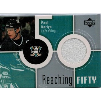 Jersey karty - Kariya Paul - 2002-03 Upper Deck Reaching Fifty Jerseys No.50-PK