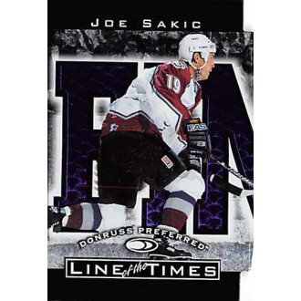 Insertní karty - Sakic Joe - 1997-98 Donruss Preferred Line of the Times No.8A