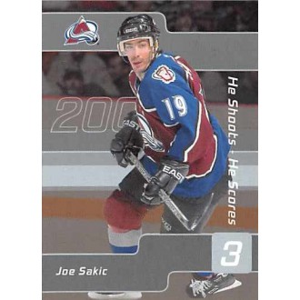 Insertní karty - Sakic Joe - 2001-02 BAP Signature Series He Shoots He Scores Points No.19