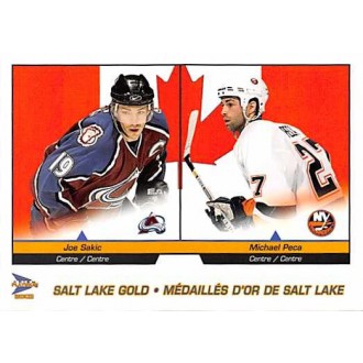 Insertní karty - Sakic Joe, Peca Michael - 2002-03 McDonalds Pacific Salt Lake Gold No.9
