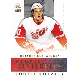 Insertní karty - Zetterberg Henrik - 2002-03 Crown Royale Rookie Royalty No.9