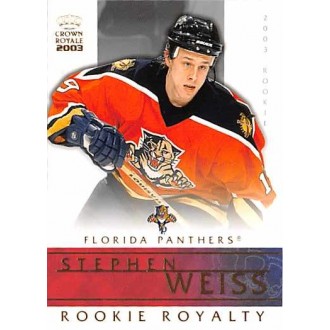 Insertní karty - Weiss Stephen - 2002-03 Crown Royale Rookie Royalty No.12