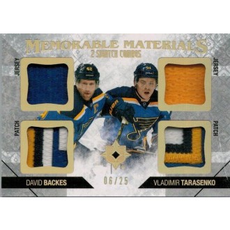 Patch karty - Backes David, Tarasenko Vladimir - 2014-15 Ultimate Collection Memorable Materials Dual Swatch Combos No.MM2-BT