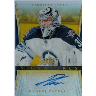 Podepsané karty - Pavelec Ondřej - 2013-14 Select Signatures Prizms Gold No.SI-OJ