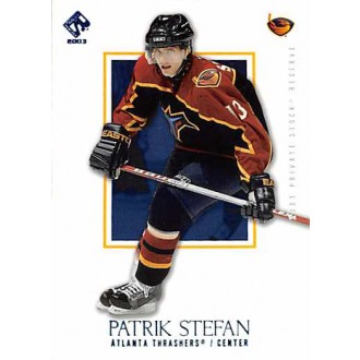 Paralelní karty - Štefan Patrik - 2002-03 Private Stock Reserve Blue No.5