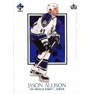 Paralelní karty - Allison Jason - 2002-03 Private Stock Reserve Blue No.44