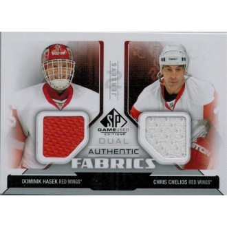 Jersey karty - Hašek Dominik, Chelios Chris - 2014-15 SP Game Used Authentic Fabrics Dual No.AF2-CH